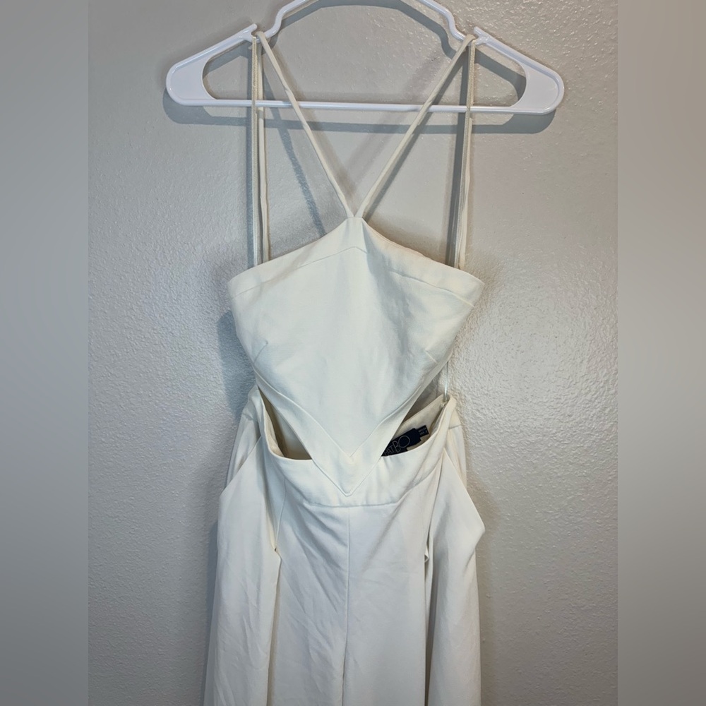 PatBo White Halter Neck Cutout Wide Leg Jumpsuit Size 2 - Picture 6 of 12